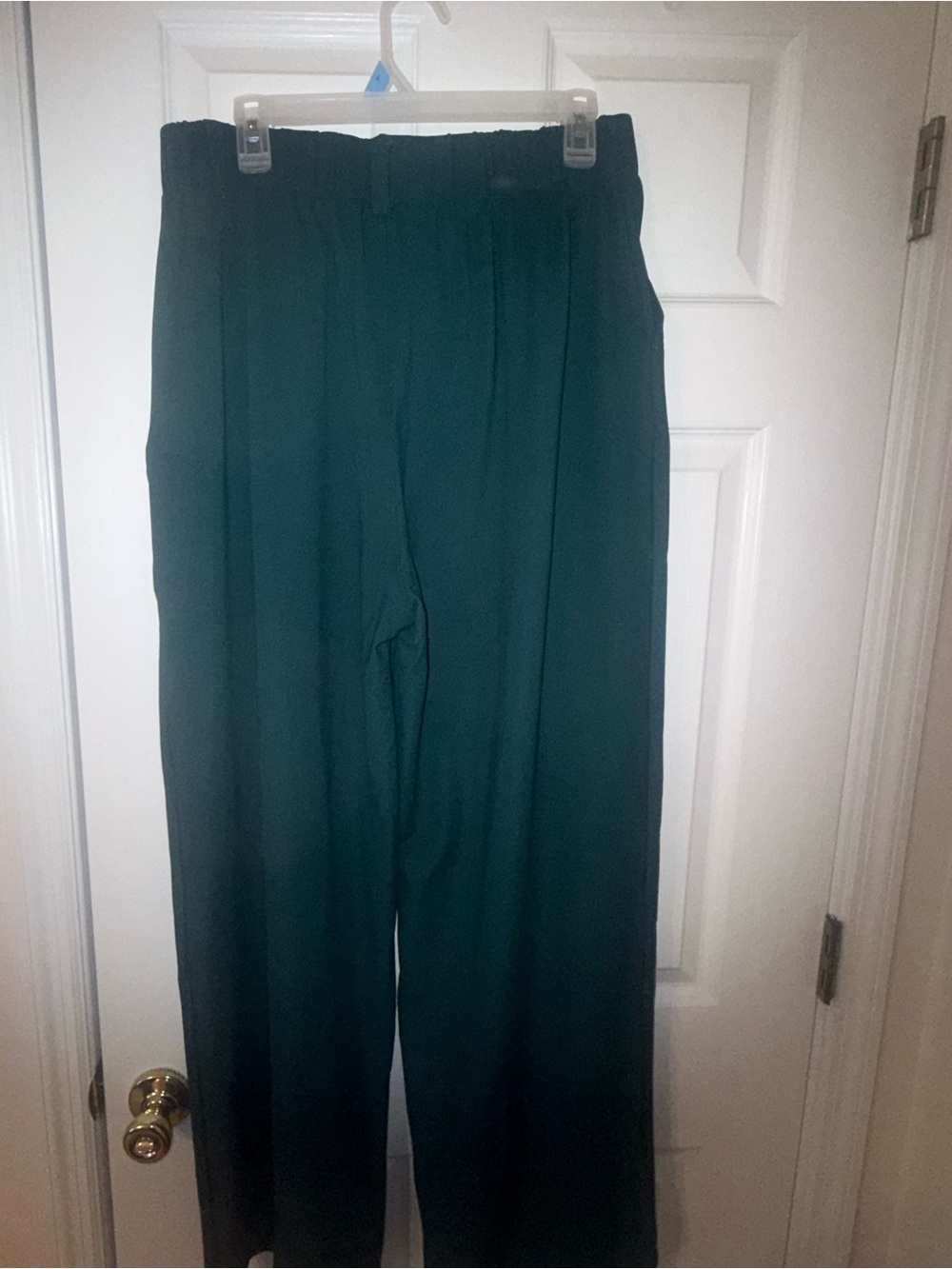 Women’s Dark Green Elastic Waist Pants